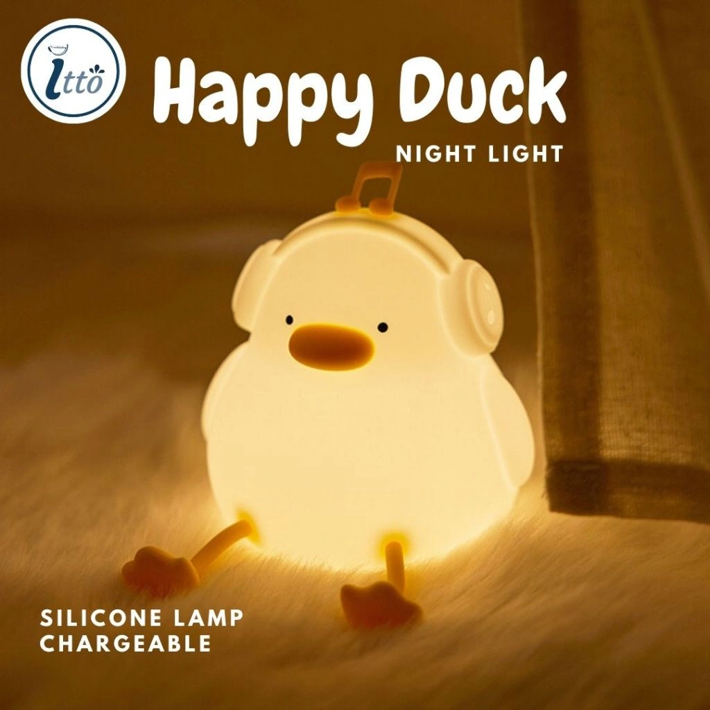 Lampu Tidur Anak LED Happy Duck Silicon Lampu Malam Hiasan Night Lamp