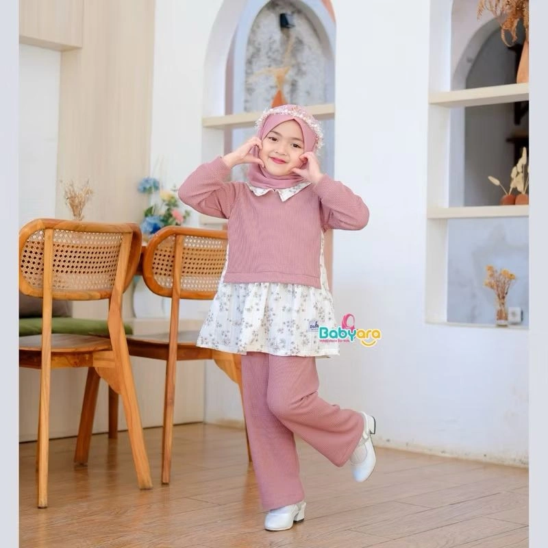 Bella bunga Oneset/pakaian fashion anak perempuan/setelan stelan anak perempuan/cardigan kardigan anak perempuan/vest anak/outer rompi rajut anak/vest rajut outer anak perempuan import/baju import anak perempuan/set anak perempuan import korea/babyara.id