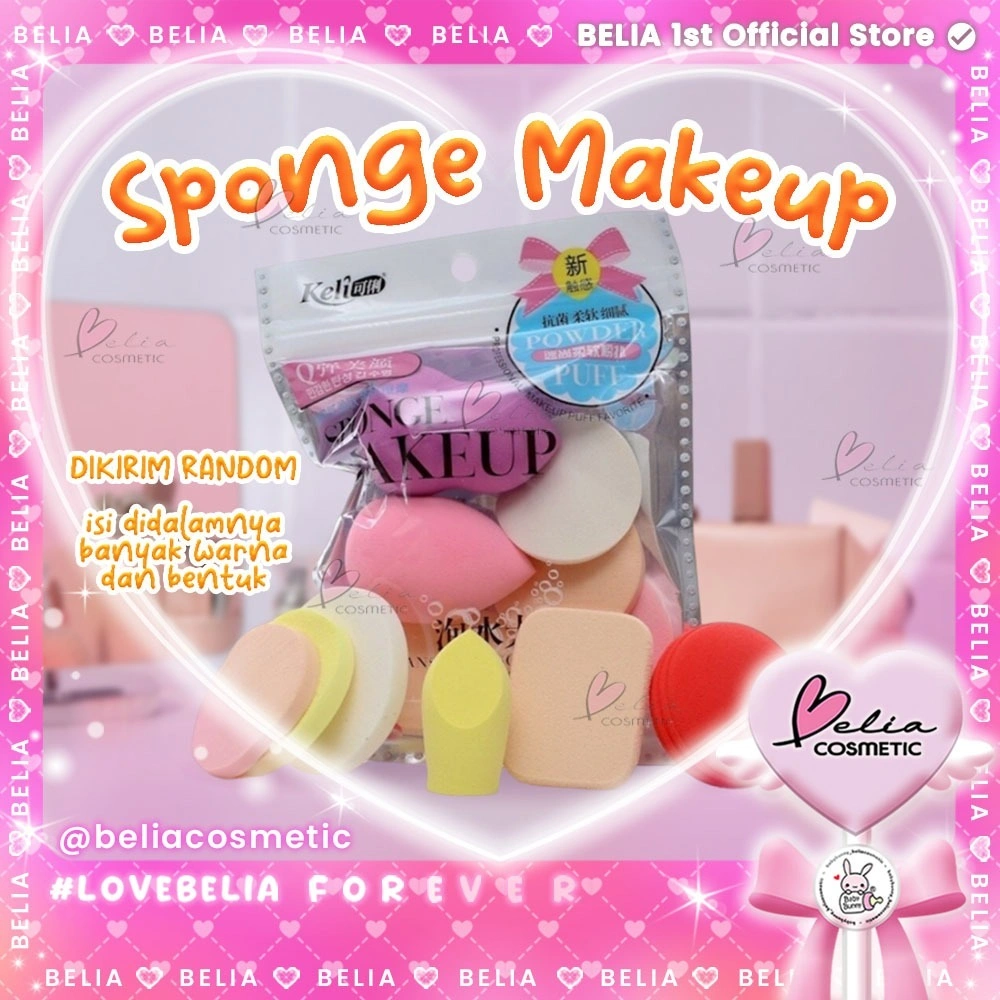 ❤ BELIA ❤ Sponge Make Up Set Powder Puff 6 IN 1 | Beauty Blender Isi 6 Pcs | Makeup Puff | BACC