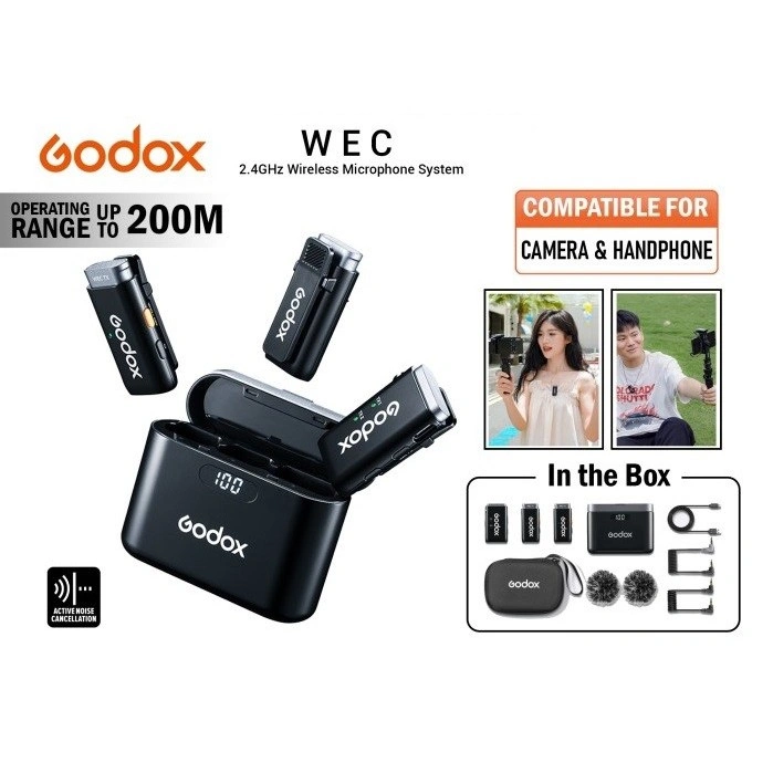 Godox wec Kit-2 Wireless Microphone Godox wec kit2 2.4ghz