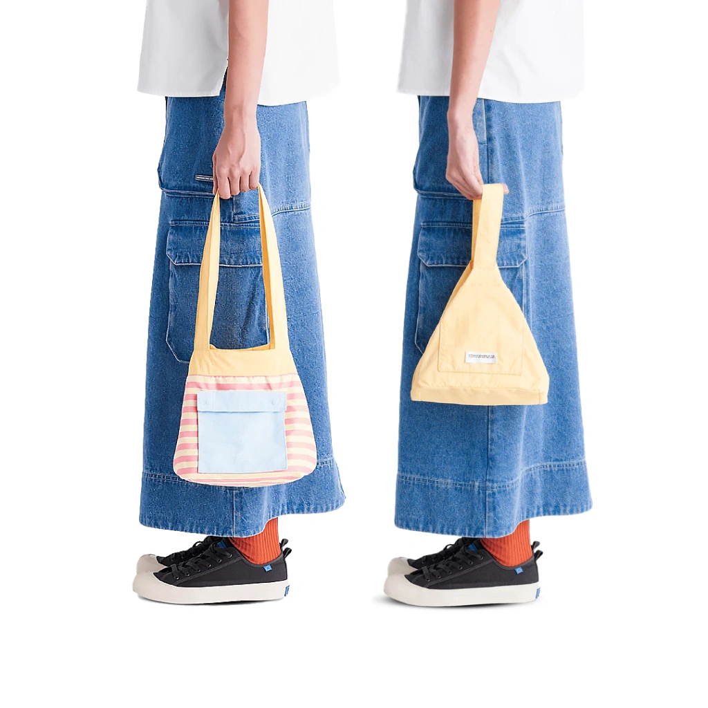 OPIOBAGS POUCH WANITA / TAS REVERSIBLE STRIPE MINI BAG / TAS LIPAT BOLAK BALIK / TAS SHOLDER BAG WANITA 8891