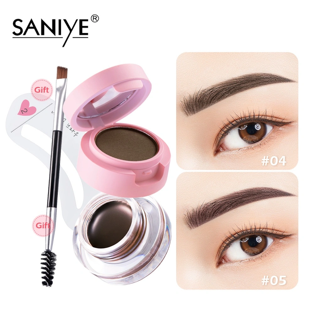 SANIYE 4 In 1 Gel Alis Double Layer (Pensil alis gratis) 3D Eyebrow Powder Eyebrow Gel Kecantikan With Brush M250