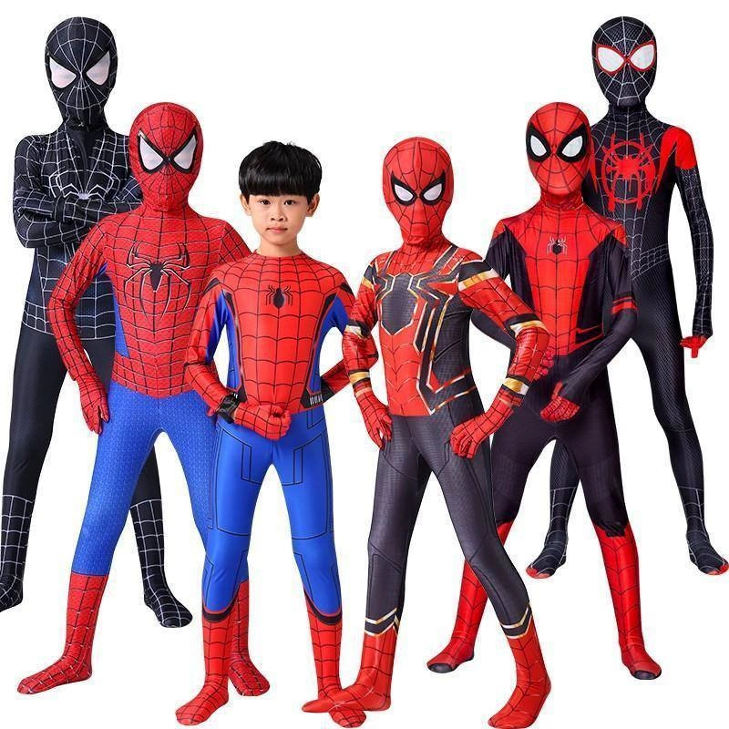 Kostum Spiderman Cosplay Halloween Onesie Party Baju Superhero Anak Dewasa Laki Laki Amazing Spiderman Iron Miles Hero Expedition Laba Laba