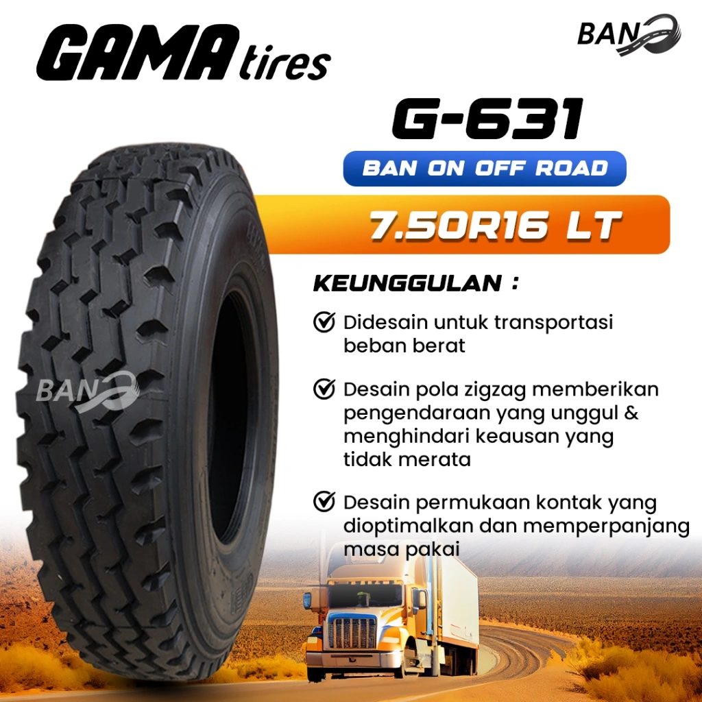 Ban Truk Gama Tires G631 7.50 R16/Ban Truk Radial Uk 7.50 R16 LT