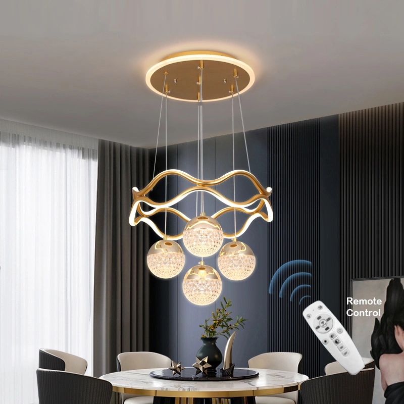 Lampu Hias Lampu Gantung Ruang Tamu 3 Warna Remote Control Meja Makan Lampu Hias Ruang Tamu Lampu Kristal Gantung Mewah