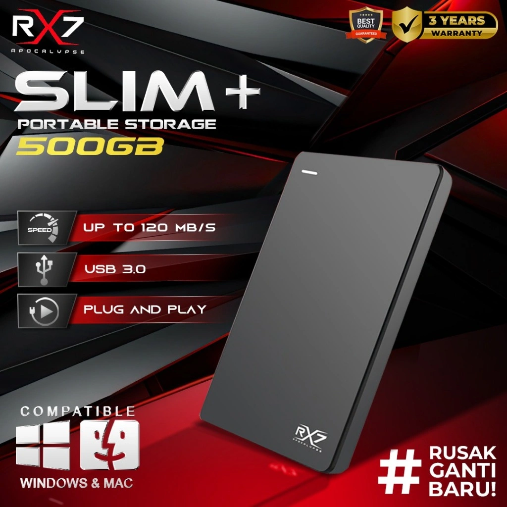 HDD EXTERNAL BACKUP SLIM+ RX7 500GB / HDD EXTERNAL EXPANSION SLIM+ RX7 500GB RESMI