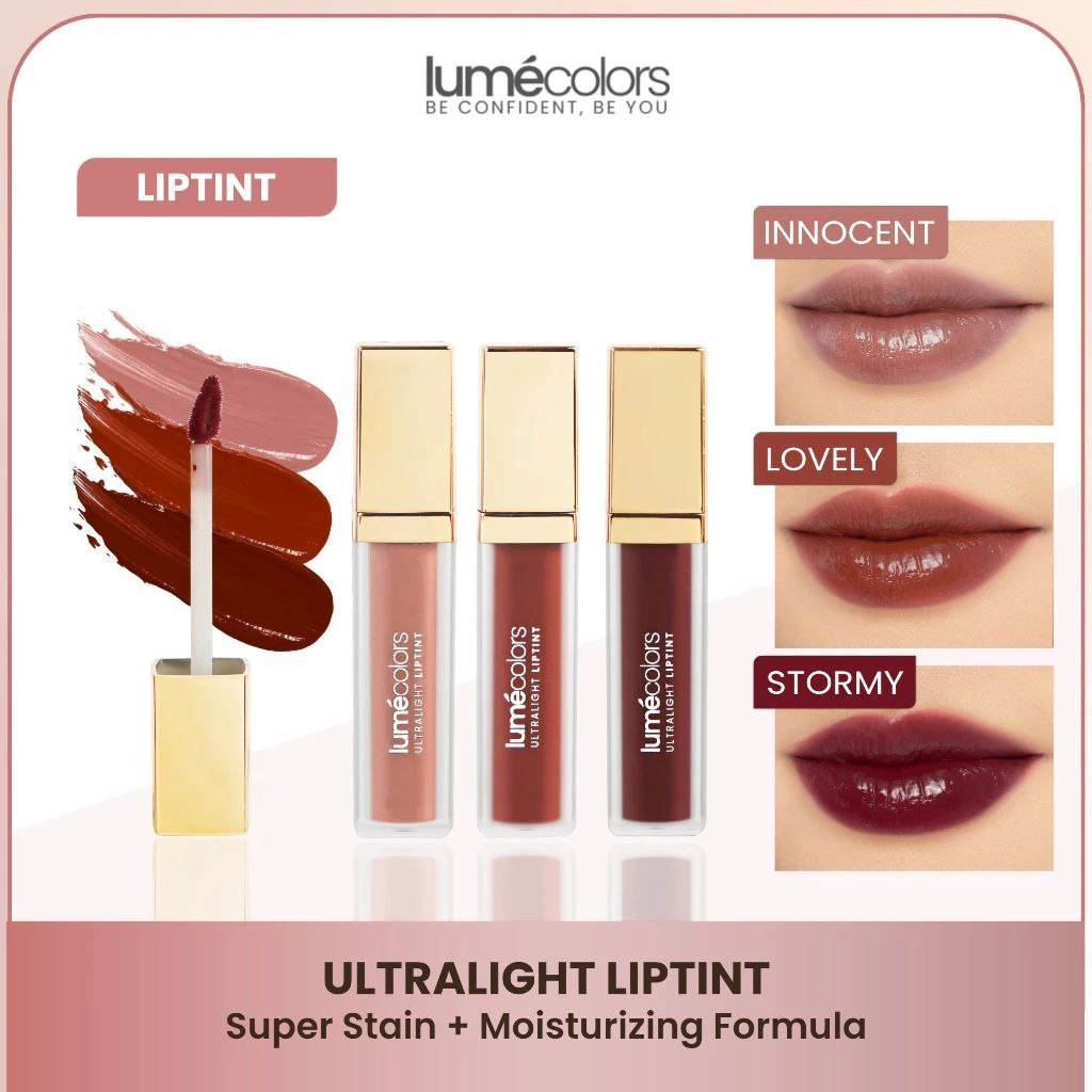 LUMECOLORS ULTRALIGHT LIPTINT 6.6 mL Hasil warna STAIN & PIGMENTED LIPSTIK LIPSTICK LUMECOLOR LUME