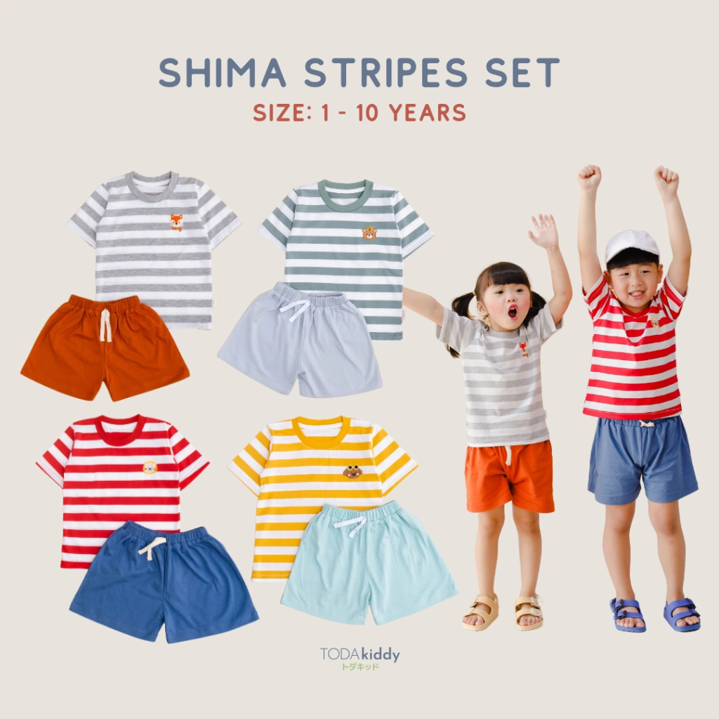 TODA KIDDY Shima Stripes Kids Set Unisex - Setelan Anak