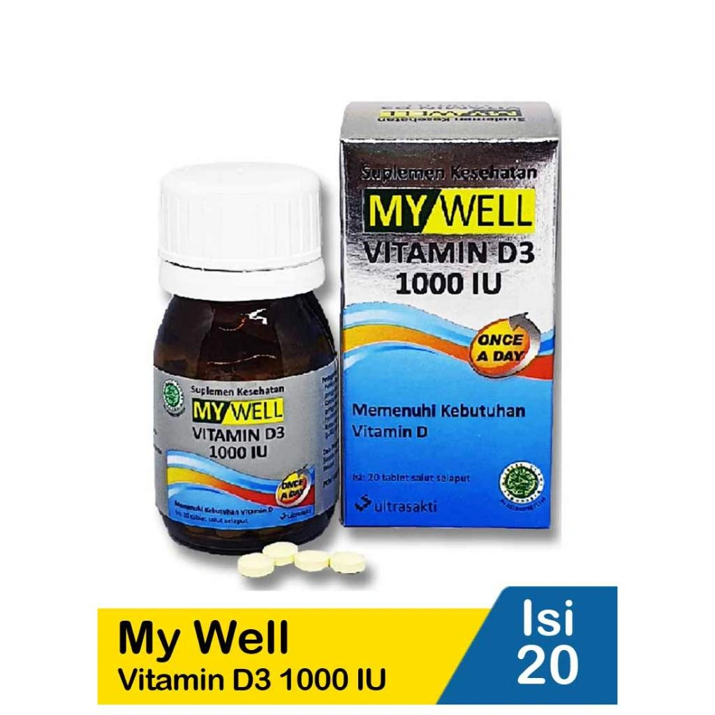 Morinz Mywell My Well Vit D3 1000 & 4000 IU 20 Tablet - Suplemen Vitamin D 1000 IU & 4000 IU