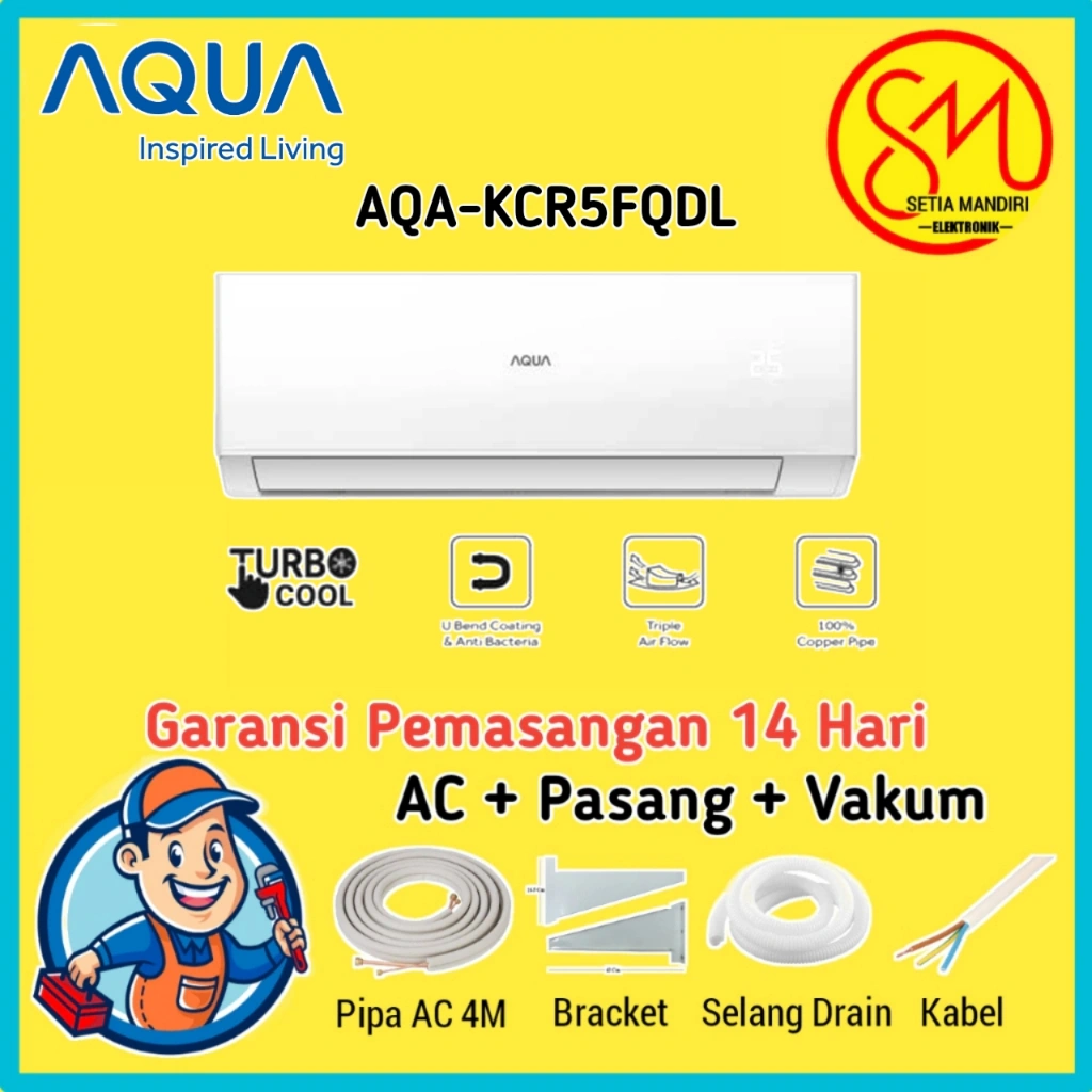 AC AQUA AQA-KCR5AHP/AHQ /AQA-KCR5FQDL/AQA-KCR5FQAL 1/2 PK GARANSI RESMI