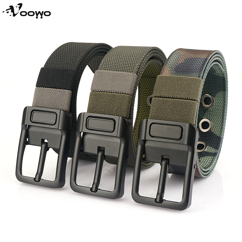 Voowo Ikat Pinggang Pria Ganda Nylon Canvas 360° Gesper Pria Premium Sabuk Pinggang Pria