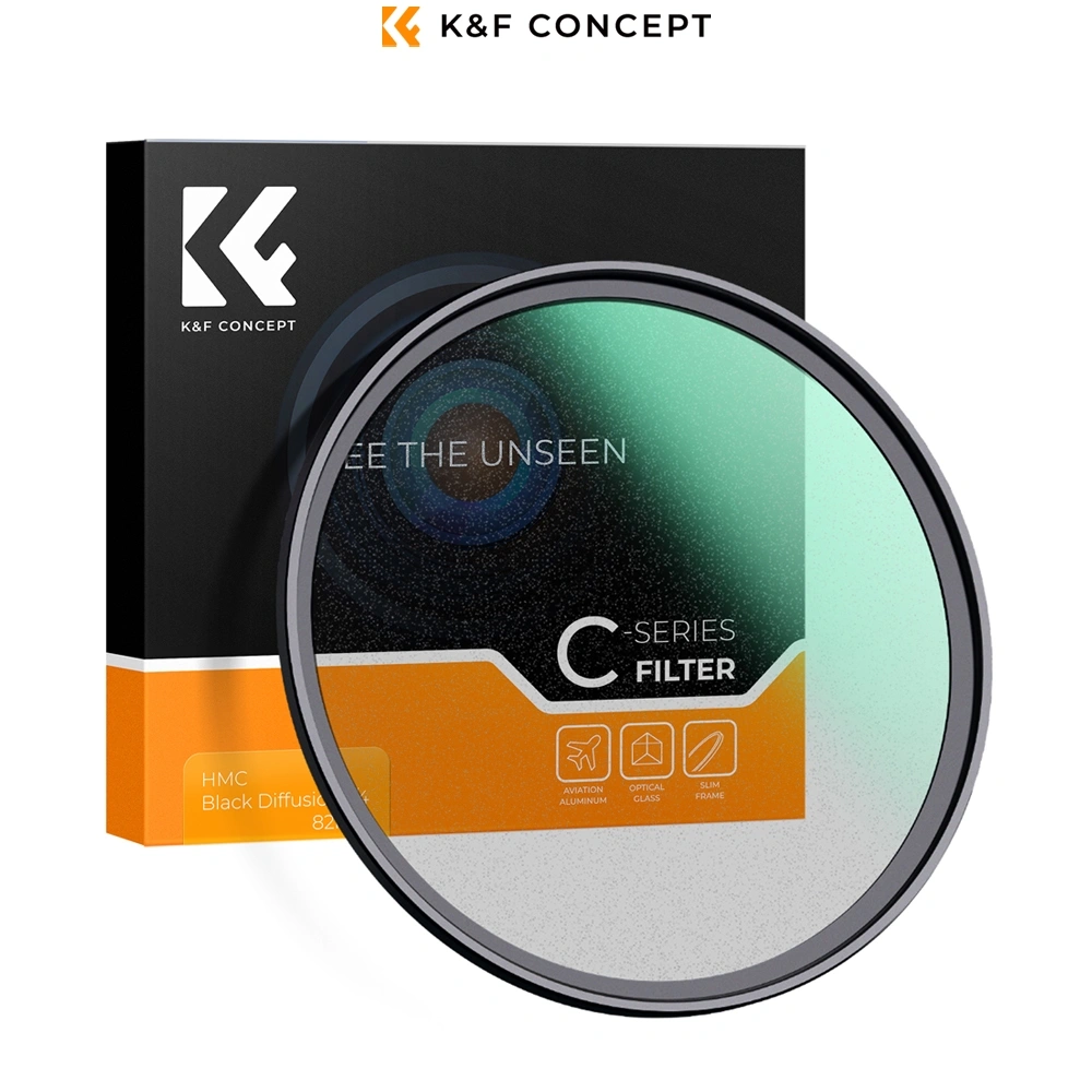 K&F Concept Filter Lensa HMC Black Diffusion Mist Filter 1/4 Green Coated