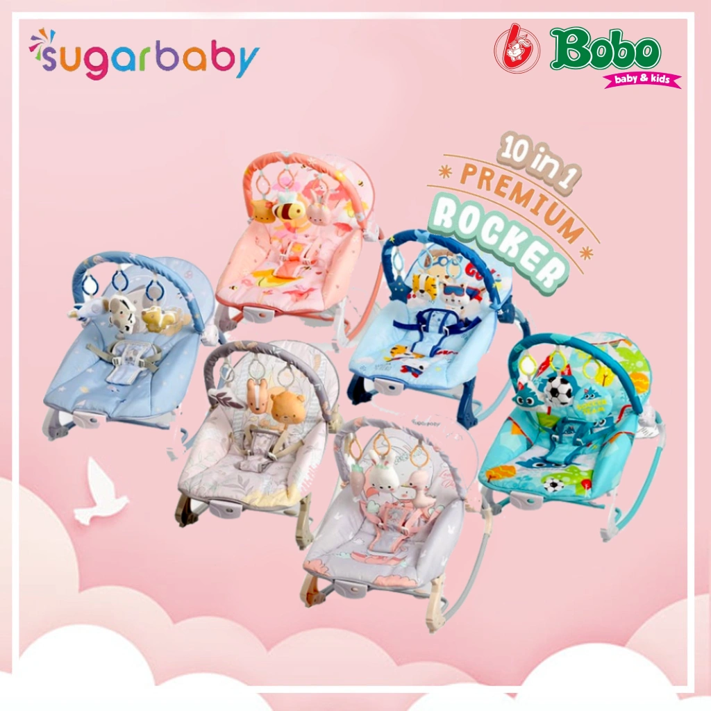 Sugar Baby 10in1 Premium Rocker - Bouncer Ayunan Bayi - Gift Kado Bayi