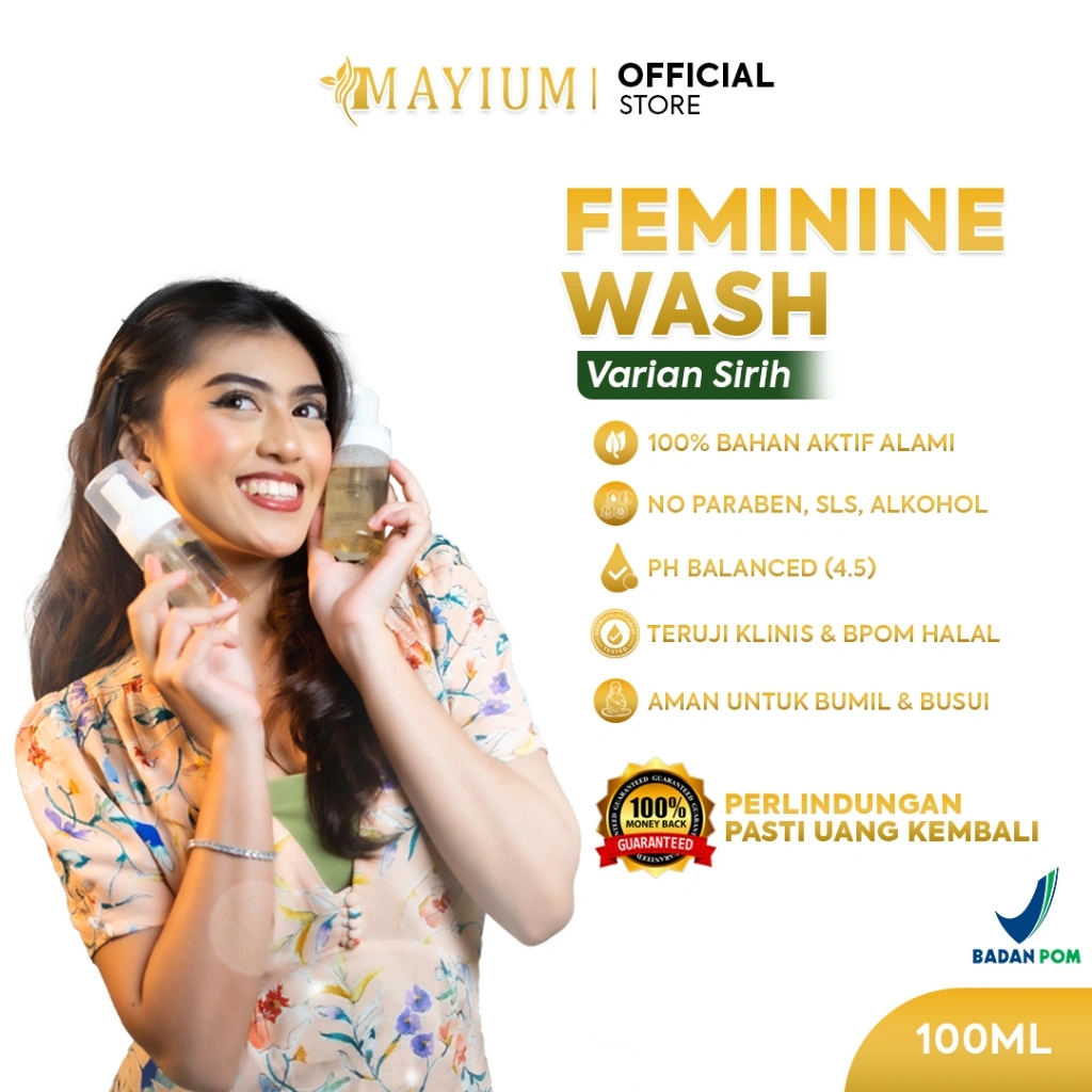 Mayium Feminine Wash Foam Based pH Balance 100ml - Pembersih Kewanitaan