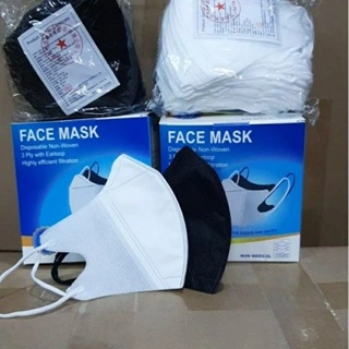 [ZS21] Masker Duckbill 3Ply Facemask Isi 50 Pcs Mix Warna Hitam Putih Termurah