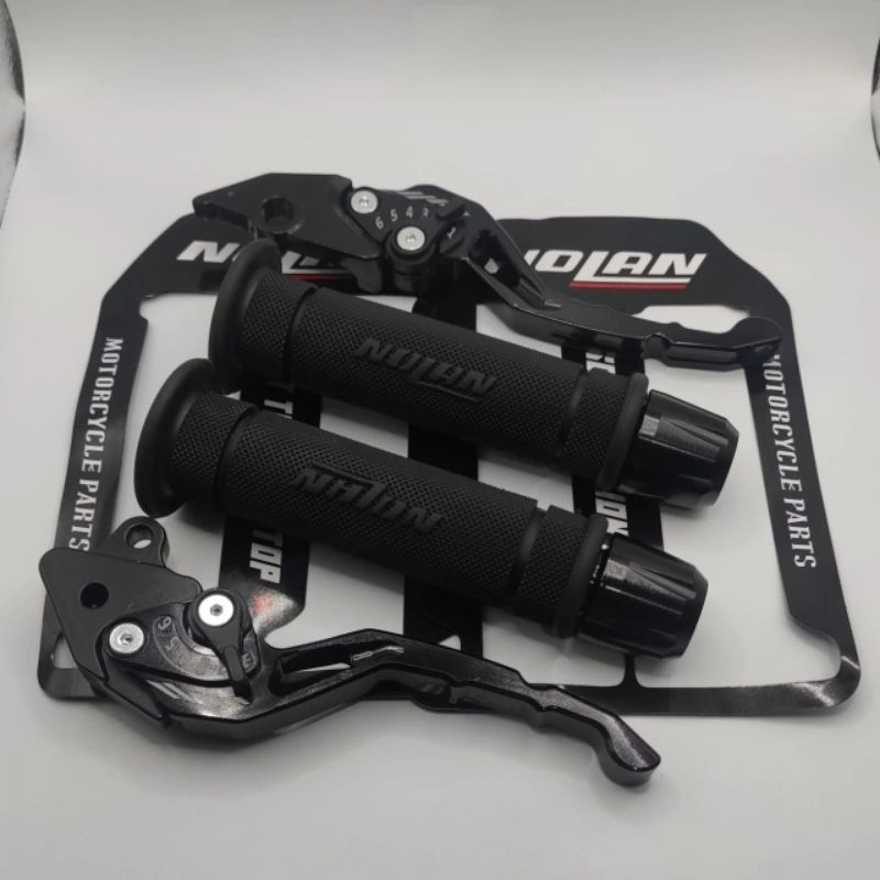 Handgrip NOLAN Original HG55 + Jalu Stang CNC + Handle Rem Stelan CNC Handgrip Motor mio aerox nmax fino soul xeon mio m3 fazzio lexi vixion x1 f1zr freego mio gear soul gt handfat motor yamaha vega f1zr x1 mx jupiter dll