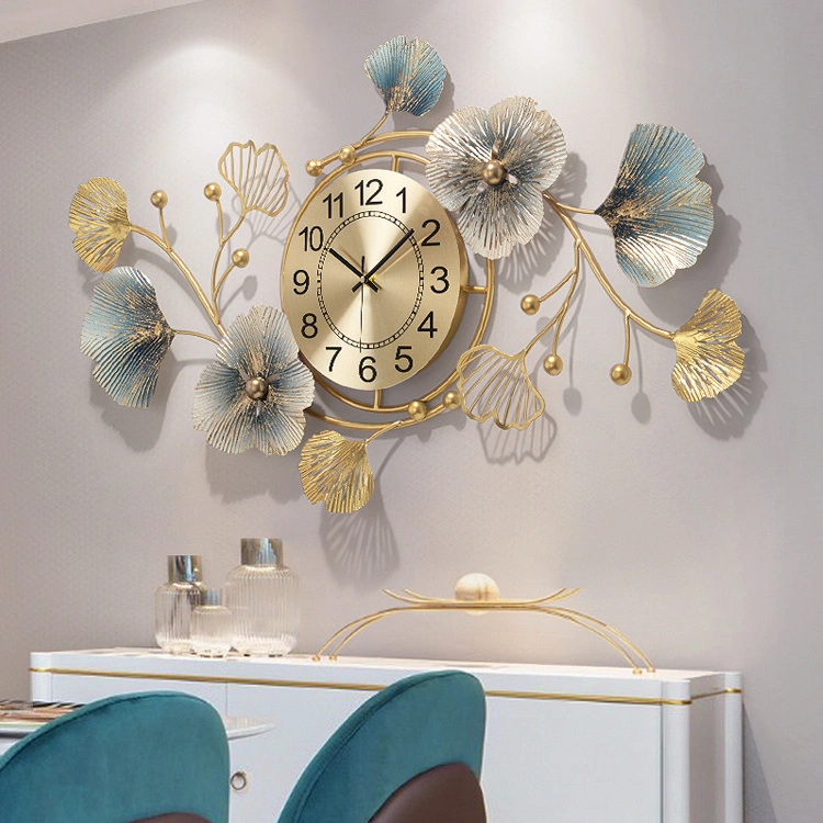 Jam Dinding Jumbo 100cm Aesthetic Mewah Elegan Quartz Iron Luxury European Style