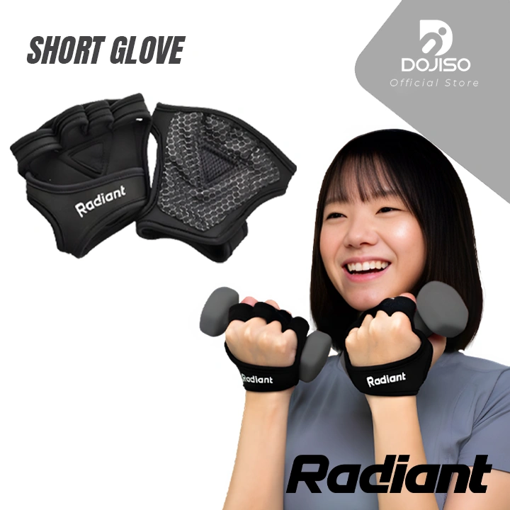 Sarung Tangan Half Finger Workout Grip Open Glove Sarung Tangan Gym Fitness Sport Short Glove 01 Radiant