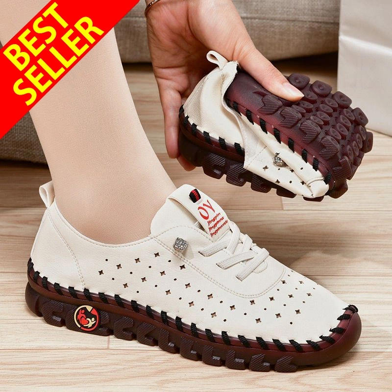 QINGSHUI Sepatu Flat Wanita Sepatu Kulit Super Lembut Loafers Wanita Kerja Terbaru Casual Shoes