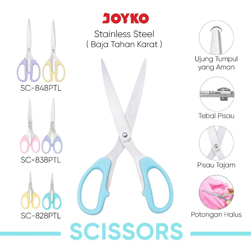 JOYKO Gunting Scissors Stainless Steel SC-828~848PTL
