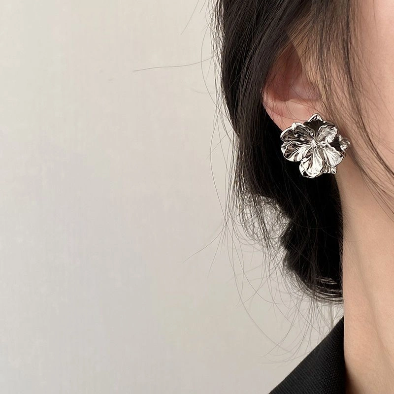 Popvjewel - Elise Flower Minimalis Korean Style Earrings - Anting Bunga Minimalis Warna Emas & Perak