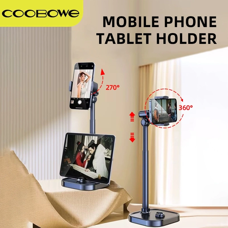 COOBOWE Tablet Stand Holder Hp Meja Flexible Desktop Stand HP Aluminium Lifting Phone Stand Hp Meja dudukan Handphone Universal Phone Holder Tablet