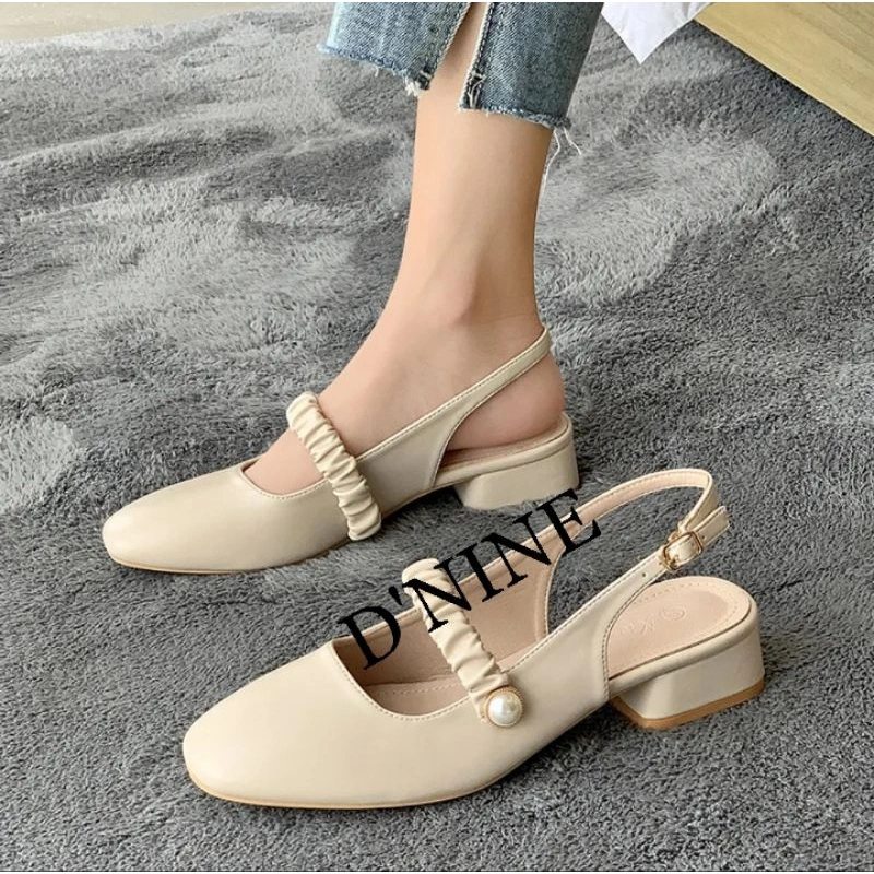 Susy YY 23 Sepatu wanita heels 3cm tali kerut