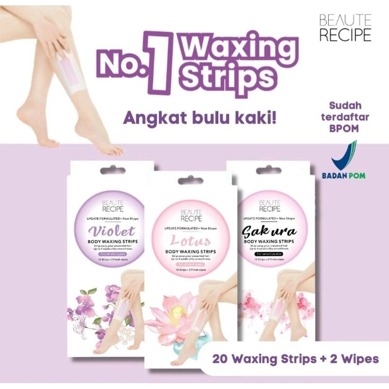 Beaute Recipe Body Waxing Strips - Penghilang Bulu Badan Kaki Tangan