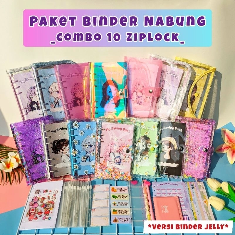 [10 Ziplock] Part 1 Paket binder Nabung binder keuangan ukuran A6