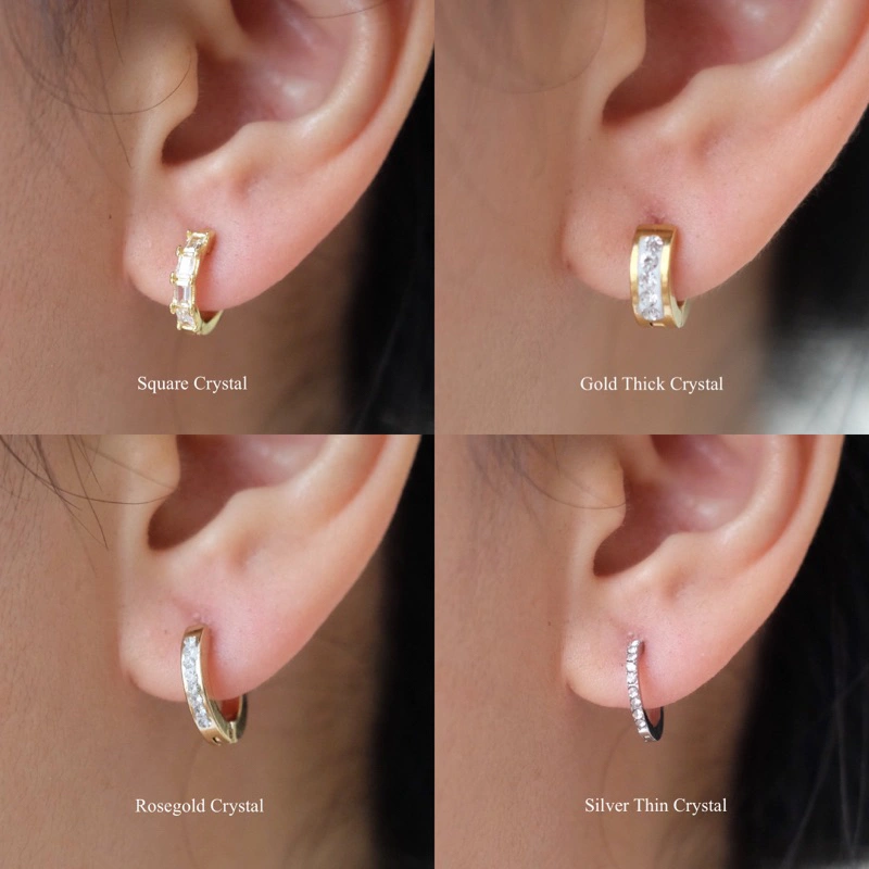 Ark.co - MARRONIER earrings | anting huggies lingkaran gemstone pearl minimalis hoops crystal kristal