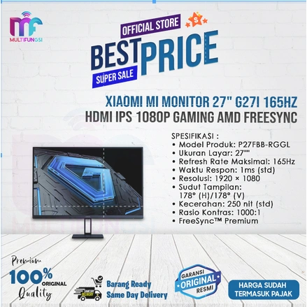 Xiaomi MI Monitor 27" G27i 165Hz IPS | G27i 2026 200Hz FHD Fast-IPS Garansi Resmi