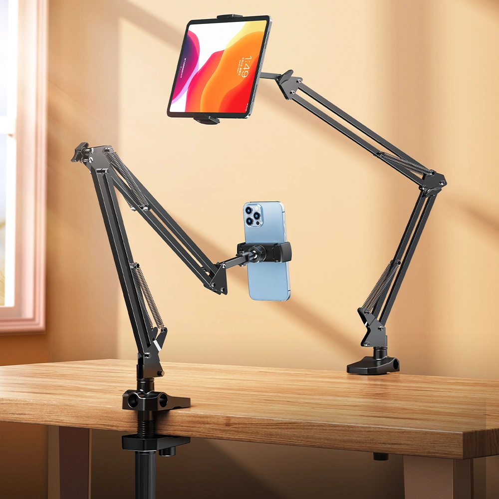 JOPREE CT08 Tablet Holder Stand Lazypod Arm Adjustable 360 Rotasi Bracket Desktop Mobile Phone Ipad