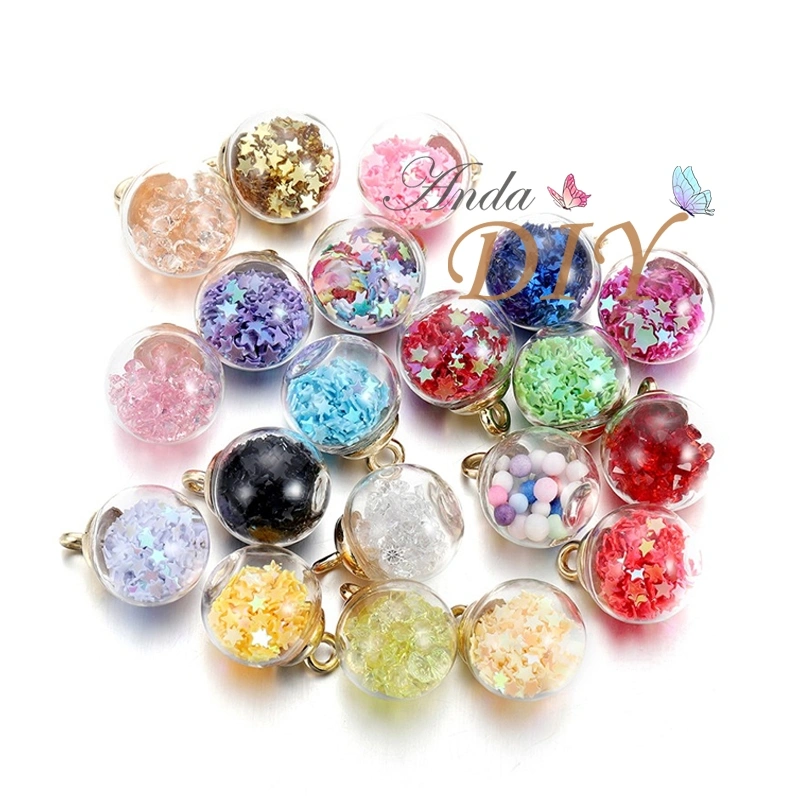 10 Buah Liontin Bola Kaca Bening Cocok untuk Aksesori Anting Pembuatan Perhiasan Kalung Gelang DIY
