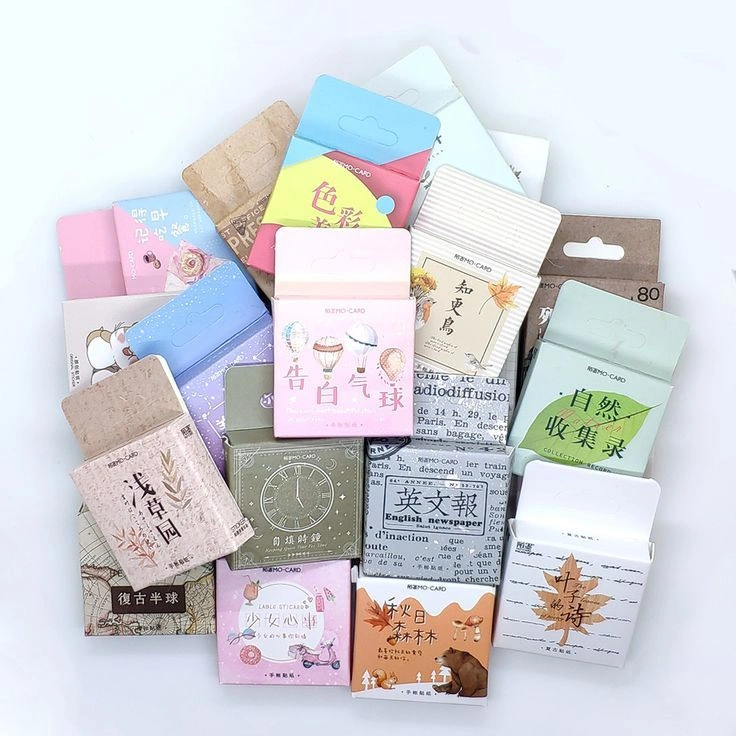45/50 Pcs Sticker Box Aesthetic Flowers Stamps Vintage Animal Dessert Food Coffee Cute Photography Bullet Journal Strawberry Pink Pastel Jepang Diary Scrapbook Deco Sticker Planner DIY Scrapbook Stiker Korea / Stiker Tempel Buku Bujo Diary Planner