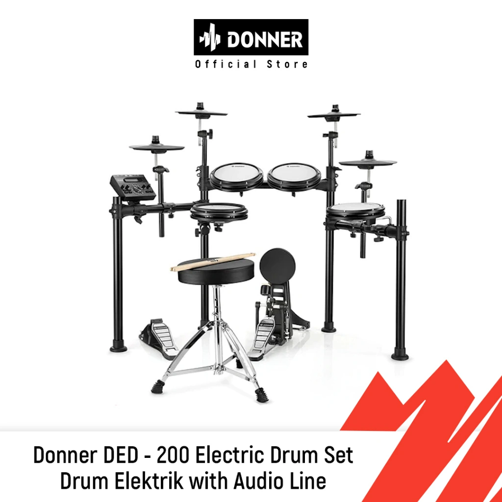 Donner DED - 200 Electric Drum Set | Drum Elektrik with Audio Line