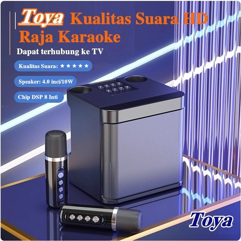TOYA Speaker bluetooth karaoke Toya ty-203 Bluetooth Speaker 2 MIC HD sound quality 4.0 inci/10W