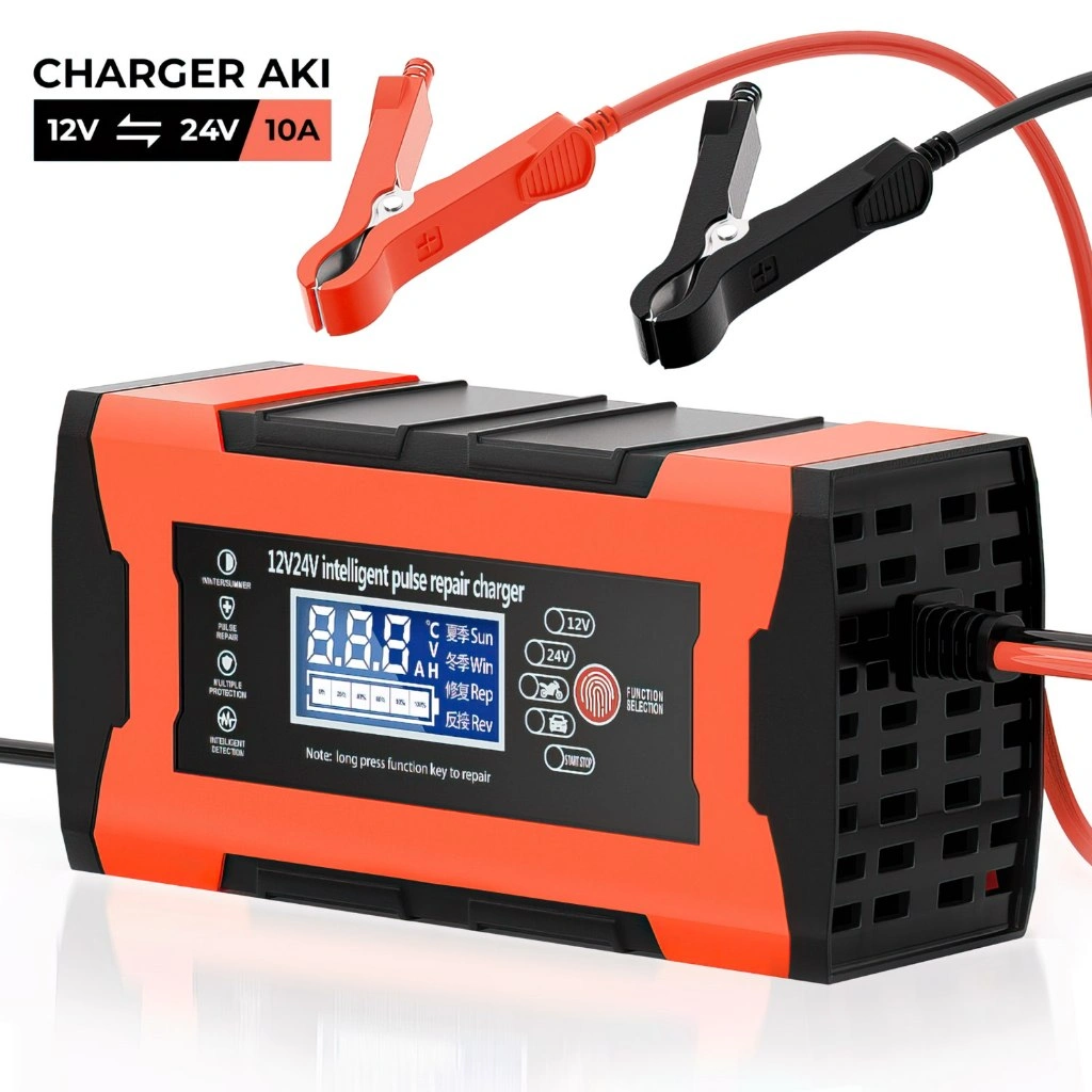 Allefix Charger Aki Mobil Motor RepairAki 12V-24V Intelegent Charger