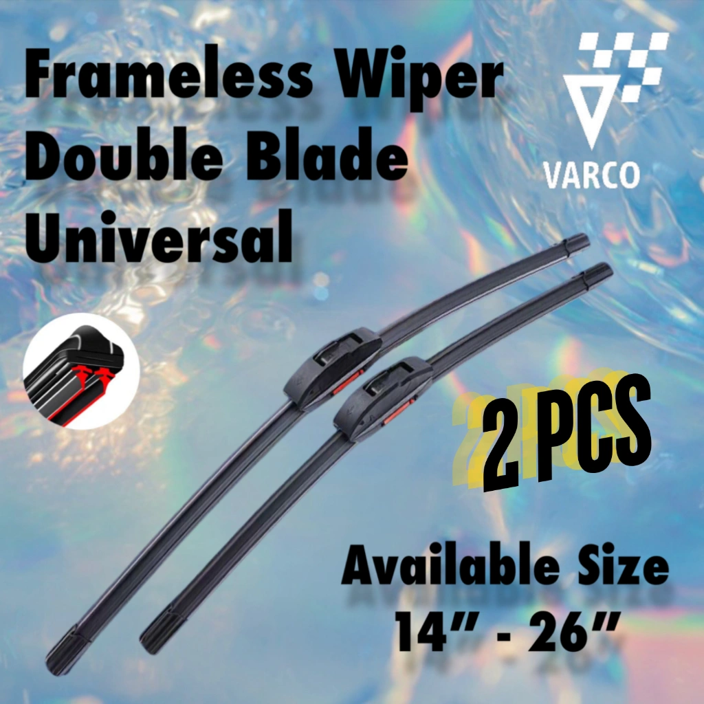 [ VARCO ] Wiper Frameless Set Sepasang 2 pcs / Double Blade Wiper Universal / Wiper Dual Karet Sepasang Untuk Segala Jenis Mobil / Wiper Mobil Universal