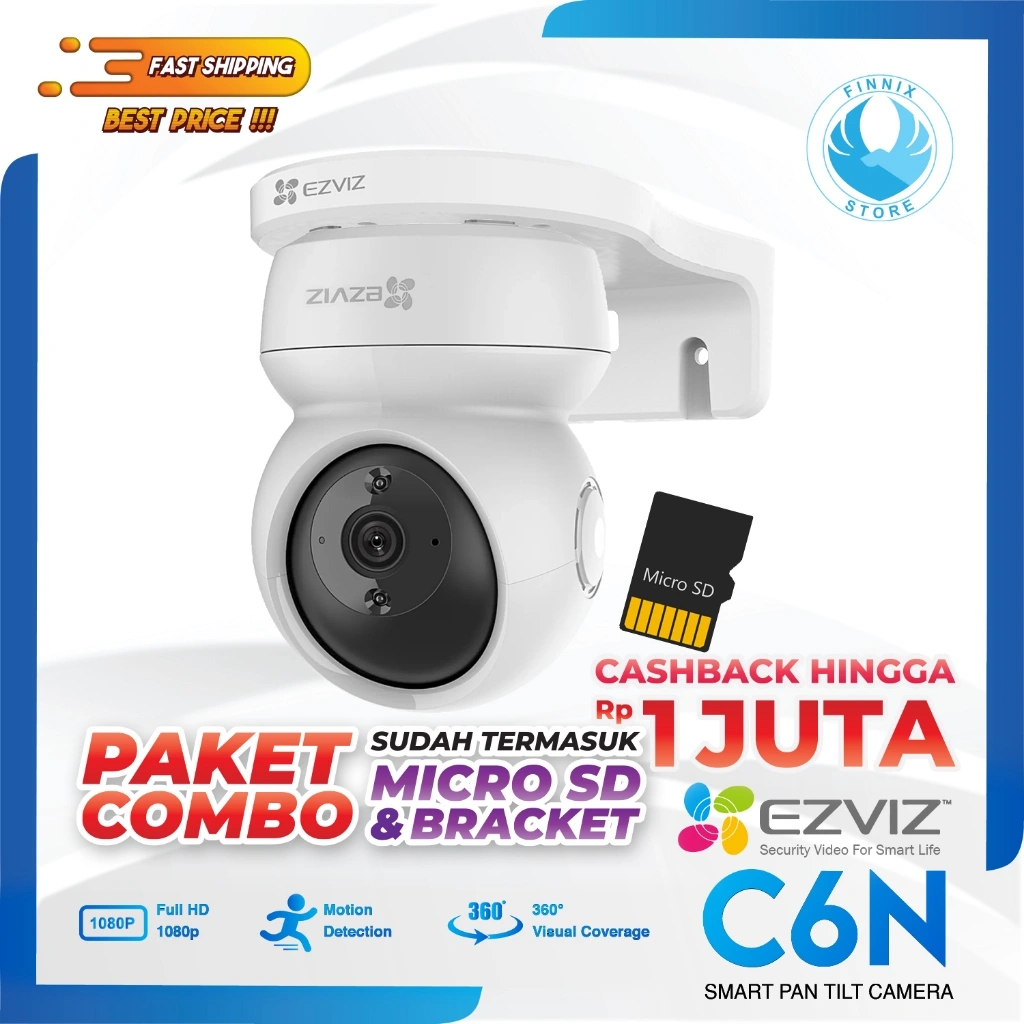EZVIZ C6N 1080P 2MP / 4MP Home Dome Smart Wireless IP Camera CCTV Wifi Jarak Jauh Lewat Hp