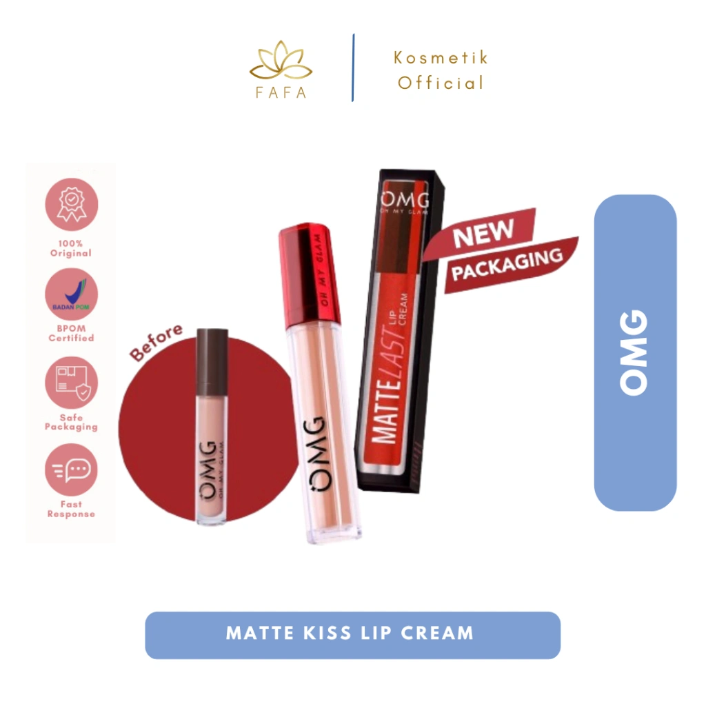 OMG OH MY GLAM Matte Kiss Lip Cream 3,5gr - Lipcream / Lipstik OMG
