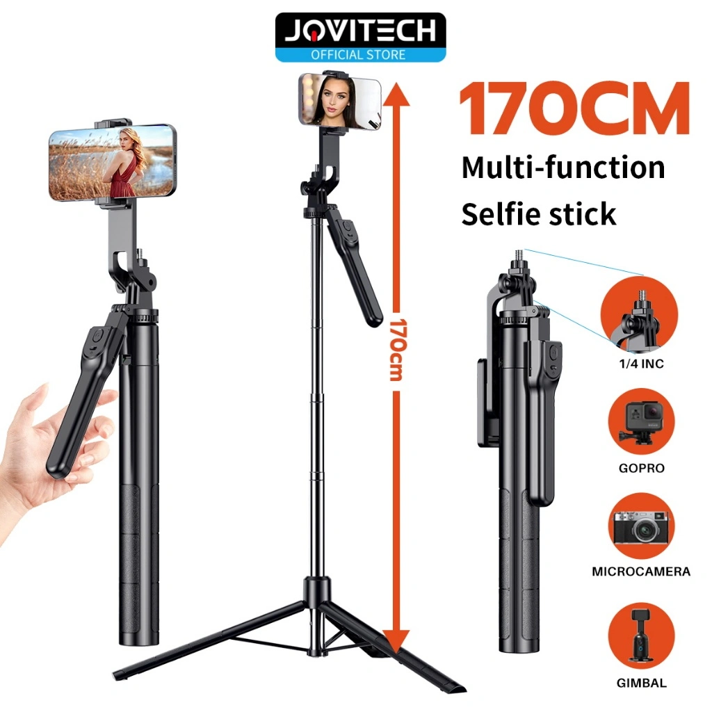 Jovitech Tripod Multifungsi Selfie Stick Gimbal Support HP GoPro Microcamera Rotasi 360° Kokoh Stabil - TR13