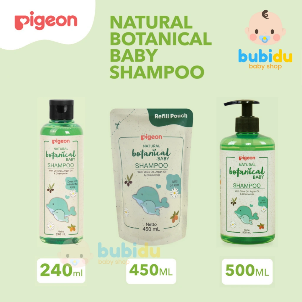 PIGEON Botanical Shampoo Botol Pump Refill | Sampo Shampo cair Peralatan Mandi anak & bayi BPOM