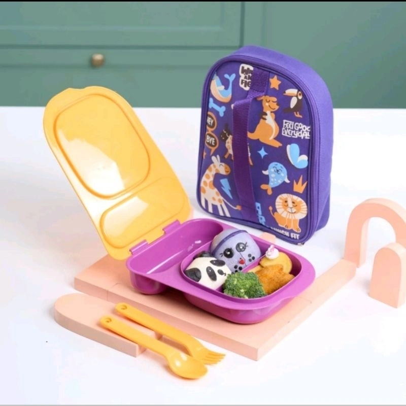 Tas Bekal Anak Kotak Makan LUNCH BAG SET OF 4 PCS Kano