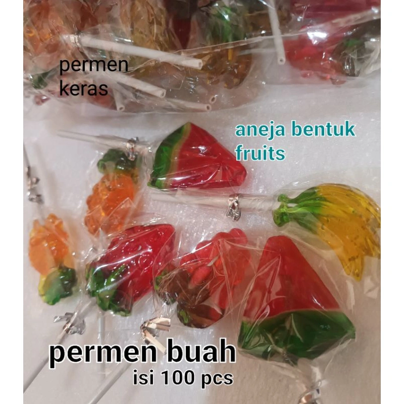 lolipop aneka bentuk BUAH isi 100 pcs