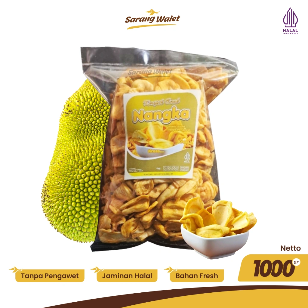 Keripik Nangka Kualitas Super 1kg,500g,250g  Kripik Buah Khas Malang Renyah Tanpa Bahan Pengawet Pewarna Buatan