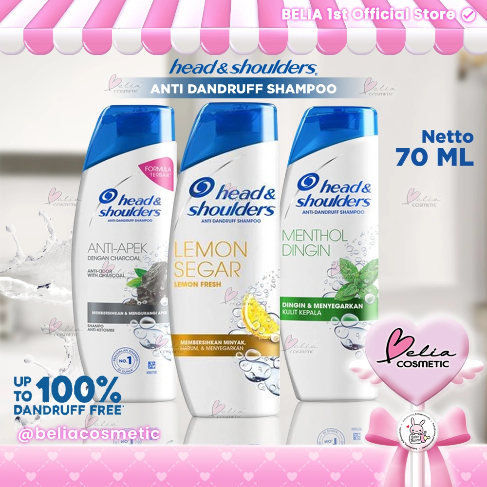 ❤ BELIA ❤ HEAD AND SHOULDERS Sampo Anti Ketombe 70 mL | Lemon Segar | Menthol Dingin | Anti-Dandruff