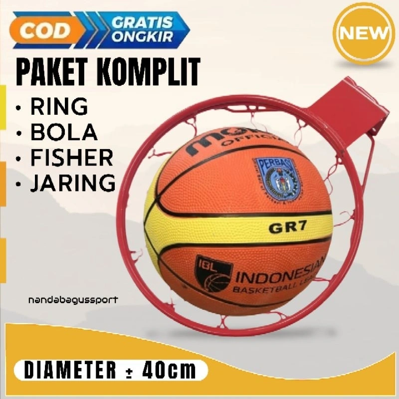 Ring Basket Bahan Besi Tebal Bola Basket Sz7 Bahan Rubber