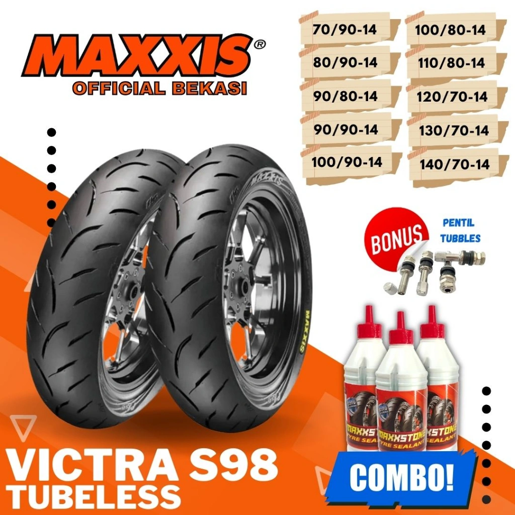 BAN MAXXIS VICTRA TUBELESS / (90/90 - 100/80 - 110/80 - 120/70 - 140/70 ) RING 14 BAN MOTOR MATIC / BAN PCX VARIO BEAT MIO