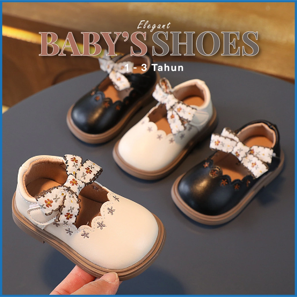 GUMIHO - Sepatu Sandal Anak Bayi Perempuan Pesta Elegant Import Size 1 - 3 Tahun Type MHQ