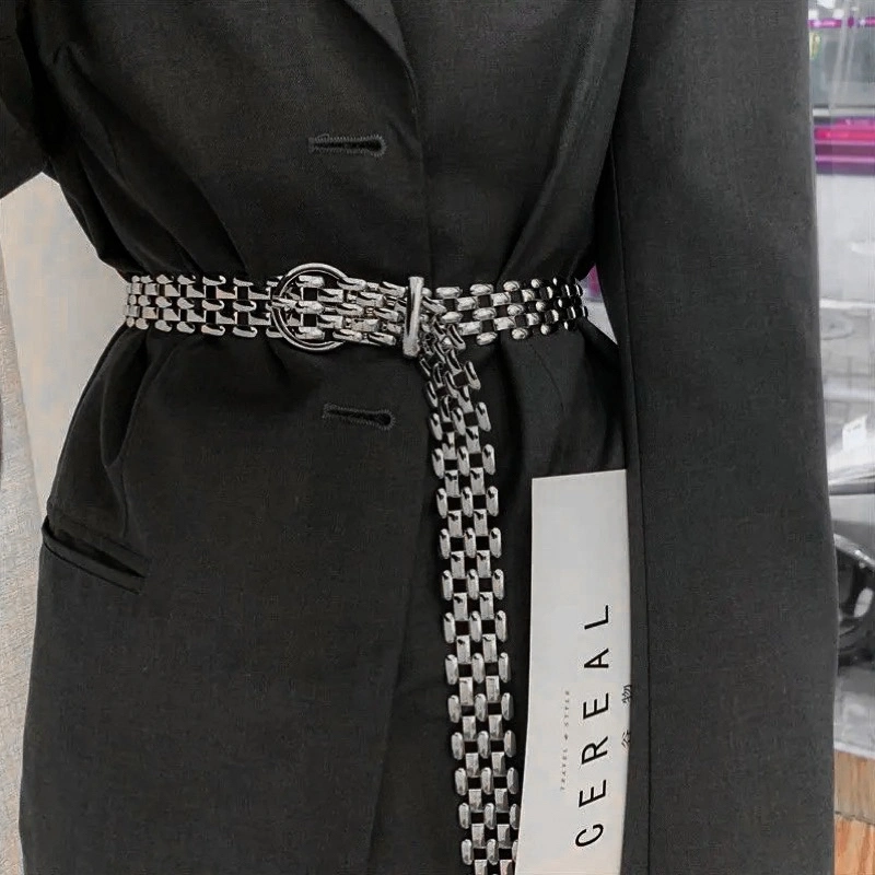 Geulise - PRAGUE BELT | Chain Belt Tali Pinggang Silver Y2K Waist Belt Edgy Tali Pinggang Aesthetic Tali Pinggang Silver